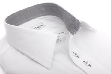 Weißes Maßhemd, Bovelino - graue Kontraste