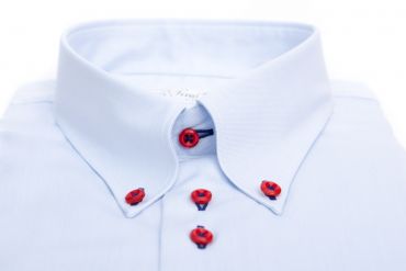 Maßhemd Callenberg blau mit Button Down Kragen