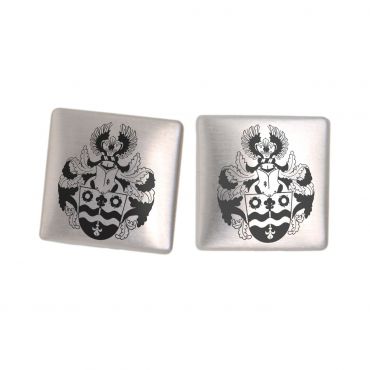 Handgefertigte Manschettenknöpfe Sterling Silber mit Gravur quadratisch