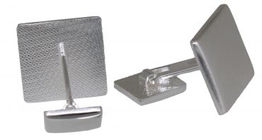 Handgefertigte Manschettenknöpfe Sterling Silber mit Gravur quadratisch