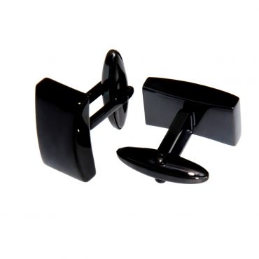 Manschettenknöpfe Edelstahl mit Gravur schwarz