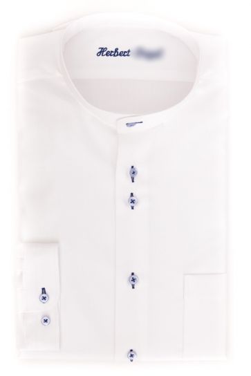 Weißes Maßhemd, Windsor - Stehkragen